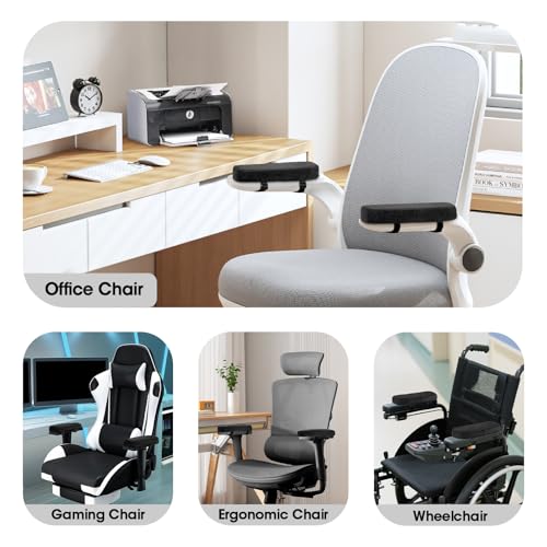 ZNCMRR 2 Pack Office Chair Armrest Pads Covers with Memory Foam(Black) - color: Black