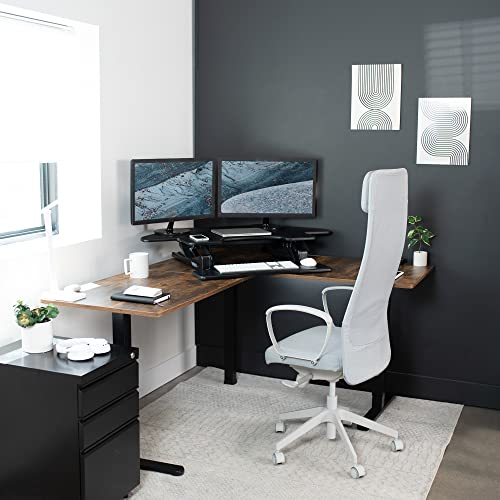 VIVO Black 43 in Corner Desk Converter, DESK-V000VC - color: Black