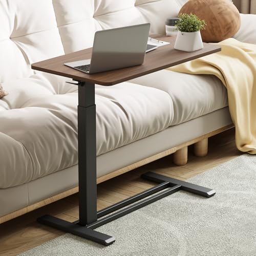 FLEXISPOT 32" Mobile Standing Desk Pneumatic Lift Computer Workstations | Computer workstation desk with hidden wheels,Laptop Rolling Cart for home office and small spaces.31.5"W x 15.7"D,Mahogany - color: Mahogany, size: 32x18