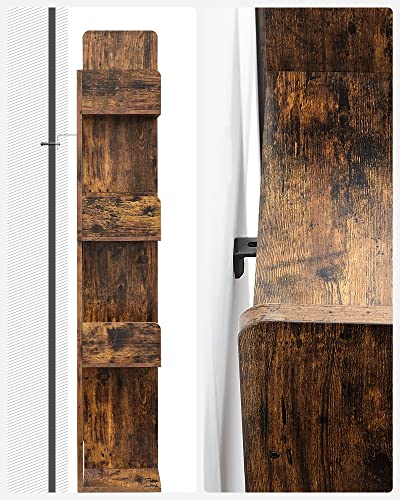 VASAGLE Bookshelf with 13 Storage Shelves, 9.8 x 33.9 x 55.1 Inches - color: Rustic Brown, style: 5-Tier (33.9"W)