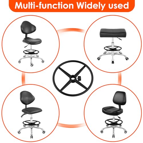 20" Foot Rest Ring for Drafting Stool & Office Chair, Chrome Steel - color: Black, size: 20''