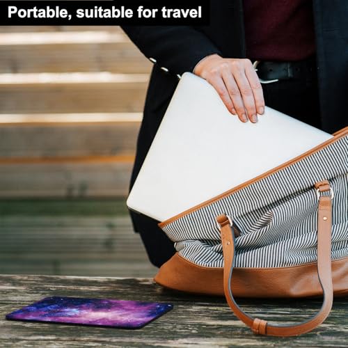 Audimi Small Mouse Pad 6 x 8 Inch, Mini Mouse Pad Thick for Laptop Wireless Mouse Home Office Travel, Portable & Washable (Purple Galaxy) - color: purple galaxy