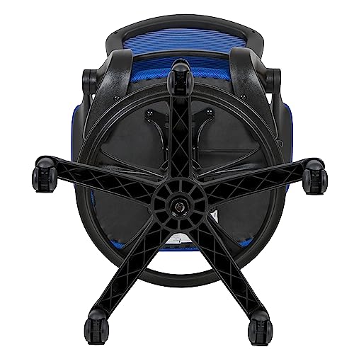 EMMA + OLIVER Mid-Back Blue Mesh Drafting Chair - color: Blue