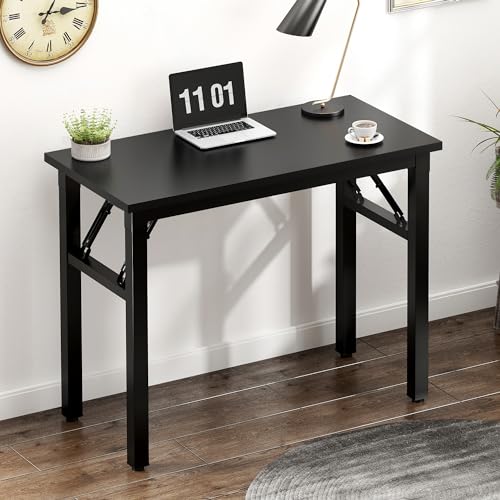 Need Small Folding Computer Desk, 31.5 Inch Writing Table, Black - color: Black, size: 31.5 inches