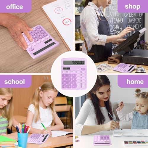 Desktop Calculator, Purple Calculator Big Buttons, 12-Digits - color: Purple