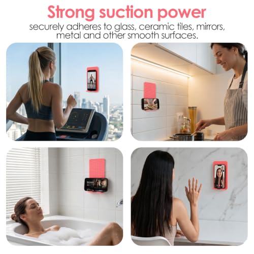 Flexible Silicone Aluminum Phone Holder Tablet Stand with Charging Port Design, Foldable Airplane Laptop/Phone Stand for Home Office Travel (Pink - with Suction) - color: Pink - with Suction