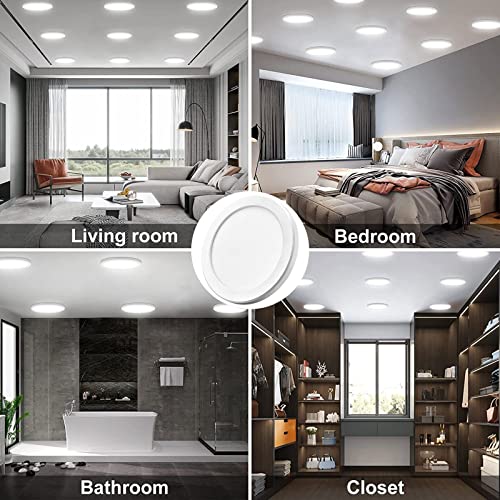 7 inch LED Ceiling Light Flush Mount, Ultra Slim 0.63" Thick Round Flat Panel Ceiling Lamps 8 Pack Dimmable 5000K Daylight Ceiling Light for Bedroom, Bathroom, Closet, ETL Listed (White) - size: 7 inch-8 Pack