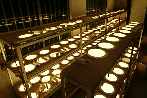BSOD LED Panel Light 3W 4W 6W 9W 12W 15W 18W 24W Flat Lamp Round Ultra-Thin Recessed Ceiling Light Downlight Fixture Kit (Warm White, 12W) - color: Warm White, size: 12W