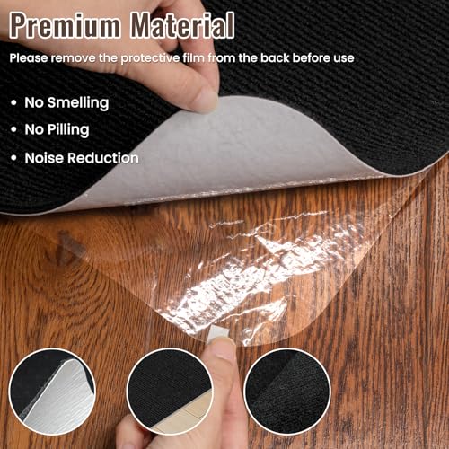 Sycoodeal Office Chair Mat for Hardwood Floor,Slip Resistant Floor Mat for Office Computer Gaming Chair,Heavy Duty Floor Protector for Rolling Chairs,Easy to Clean,Black(48"x60") - color: Black, size: 48*60"