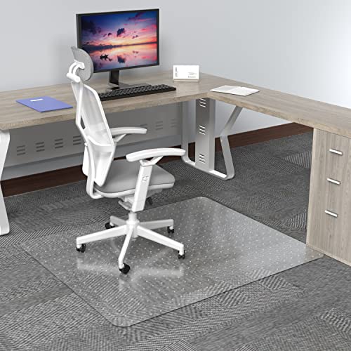 Amyracel Office Chair Mat for Low Pile Carpets, 45” x 53” Clear Computer Desk Chair Mat for Carpeted Floors, Easy Glide Floor Protector for Home Office (for Carpet Floor, 45" x 53" Rectangular) - color: Clear, size: 45" x 53" Rectangular