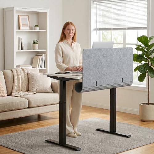 Desk Privacy Panel with Wire Management, 47.2" x 22.5" Cubicle Desk Divider