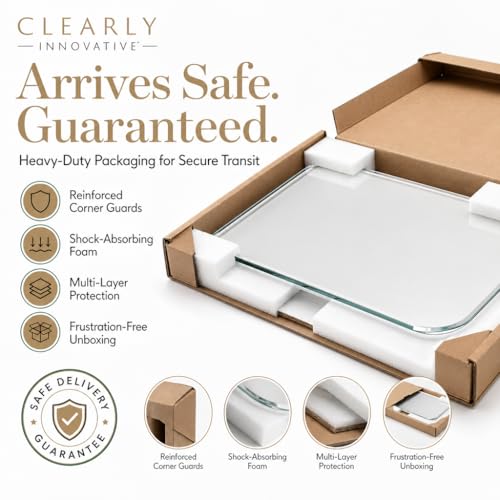 Tempered Glass Chair Mat with Lip for Carpet, 36" x 48" Tabbed, Clear - color: Clear (Standard Clear), size: 36" by 48" Tabbed