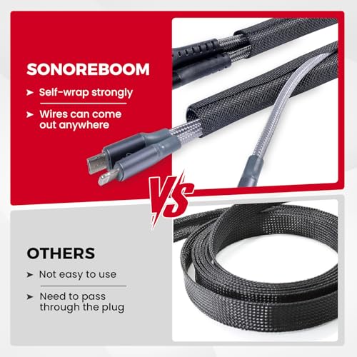 Automotive Mesh Woven Wire Sheathing Split Wire Loom 1/4"-35ft | Black Self-Wrap Braided Cable Sleeves Wire Loom Tubing Cord Organize for Wires/Audio Video Cable/Multi-Cable Strings - style: 1/4" - 35 Feet