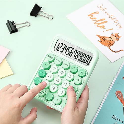 Mr. Pen- Mechanical Switch Calculator, 12 Digit Large LCD Display | Green with Big Buttons, Mechanical Switch Calculator for Home, School, Office - color: Green