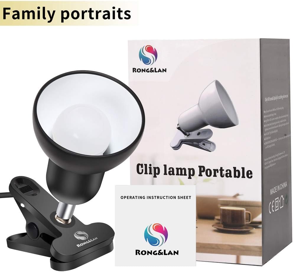 RONG&LAN Clip lamp,360° Rotation Clip on Lamp Portable Book Reading Light,Clamp on Desk/Table/Bunk Bed/Cupboard Home Lighting, (Desk lamp,Seven Colors for Your Choice) (Green) - color: Green