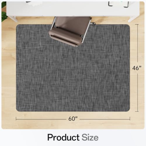 Office Chair Mat for Hardwood & Tile Floor, 46" x 60" Desk Computer Chair Mat, Anti Slip, Floor Protector Under Desk Low-Pile Office Rug for Rolling Chair, Dark Grey - color: Dark Grey, size: 46'' x 60'' Rectangle