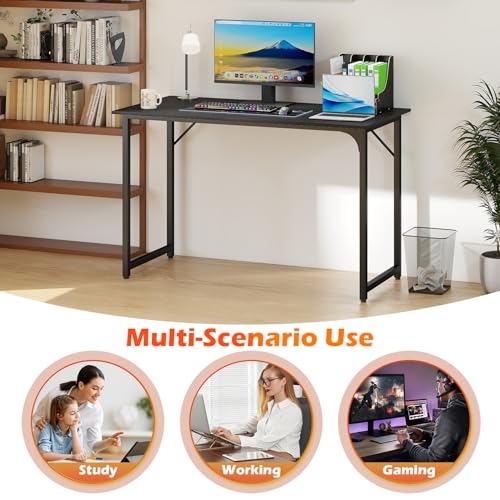 BestOffice Computer Desk,Home Office Desk, Modern Simple Style for Home Office Study Writing (Black, 47 Inch) - color: Black, size: 47 Inch