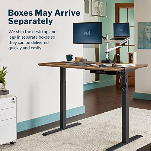 Vari Classic Electric Standing Desk – 60x30 – Reclaimed Wood/Slate - color: Reclaimed Wood / Slate Legs, size: 60 in x 30 in