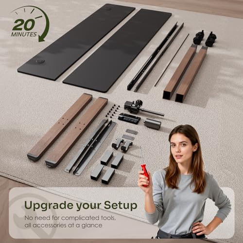 Monomi Electric Standing Desk 55”x24”, Height Adjustable Desk with Wheels - color: Black, size: 55