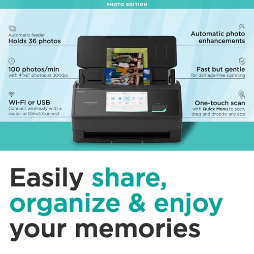 ScanSnap iX2500 Photo Edition Wireless or USB High-Speed Scanner, Black | Cloud Enabled | Photos, Documents & Receipts | Large 5" Touchscreen | Mac or PC - color: ScanSnap iX2500 Photo Edition
