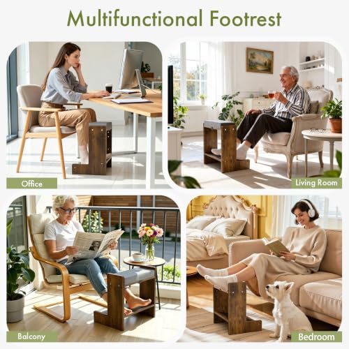 Adjustable Double Step Foot Rest Under Desk - size: Double Layer-With Cushion