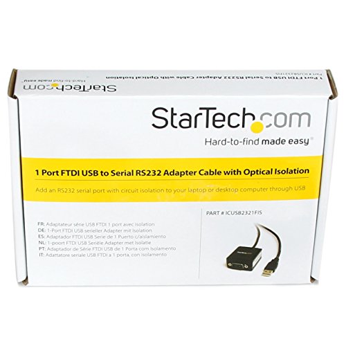StarTech 8.3ft 1-Port FTDI USB to Serial RS232 Adapter, TAA (ICUSB2321FIS) - size: 8.3ft