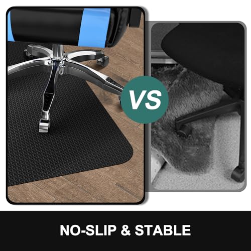 Office Chair Mat for Hard Floor, FURKIT 36"x48" Unique Y-Shaped Pattern | PVC Computer Chair Mat for Gaming, Anti-Slip Floor Protector Rug for Rolling Chairs, Large Desk Floor Mat for Home - color: Black, size: 36"x48"
