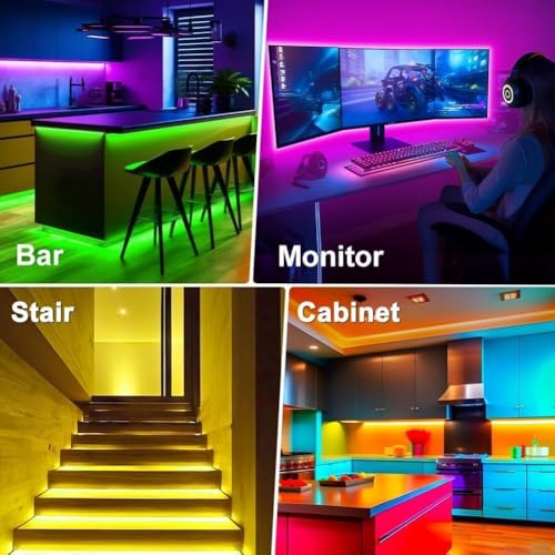PSTAR LED Lights for TV,3.28ft Music Sync RGB Backlight with Remote & App Control, USB Powered for 24-32Inch TVs, Gaming Monitors, PC, Bedroom - size: 3.28FT