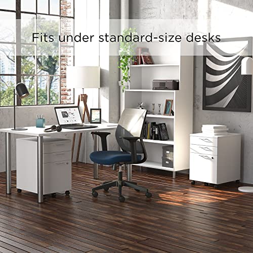 Staples Essentials 3-Drawer Vertical File Cabinet, Letter & Legal Size Documents, Lockable & Mobile, 21.3" D x 15.6" W x 24.3" H, White - size: 1 Pack, style: White