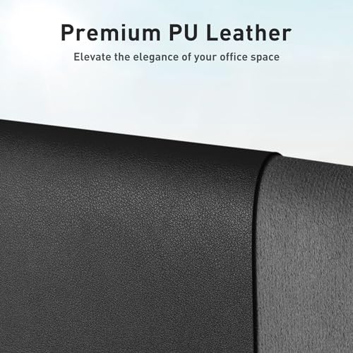 Aothia Non-Slip Waterproof PU Leather Desk Pad Protector for Mouse, Writing Desk, Office, Home, Laptop Blotter, 23.6" x 13.7", Black - color: Black, size: 23.6" x 13.7"