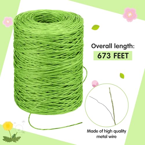 Syhood 673 Feet Floral Vine Bind Wire for Flower Bouquets,Light Green - color: Light Green, size: 673 Feet