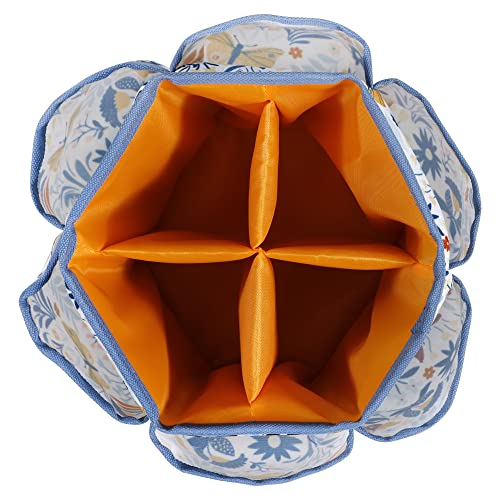 SINGER 360 Rotating Sewing Organizer Caddy, Butterfly Floral Desk Storage | 360-degree rotating desktop organizer with 4 padded compartments and 6 outer pockets; keeps thread, tools and notions handy