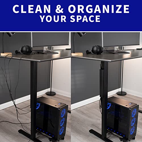 VIVO Black 14 inch Cable Management Channel for Desk Leg, DESK-AC01-1MB - color: Black