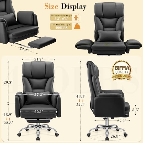 FelixKing Office Chair, Flip Armrests for Pets Criss Cross Legged, Black - color: Black