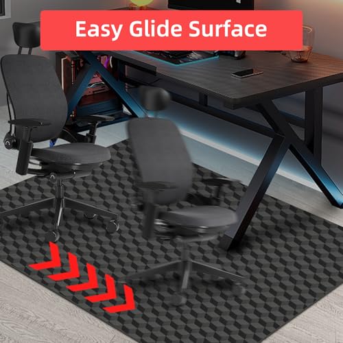 AiBOB Chair Mat for Low Pile Carpet Floors, Flat Without Curling, 36 X 48 in, Office Carpeted Floor Mats for Computer Chairs Desk - color: Black, size: 36'' X 48'' rectangle