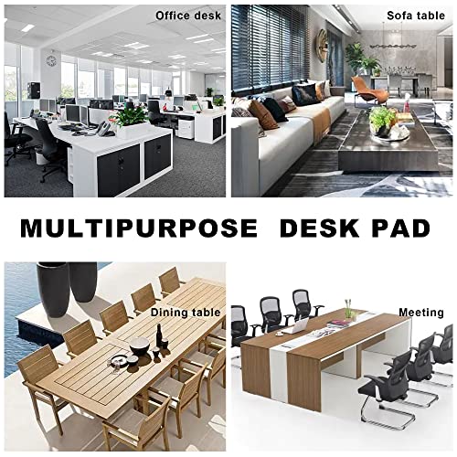 CENNBIE 78.7" x 39.4" Leather Desk Mat, Extra Large Desk Pad for Full Desk - color: Black, size: 39.4" x 78.7"