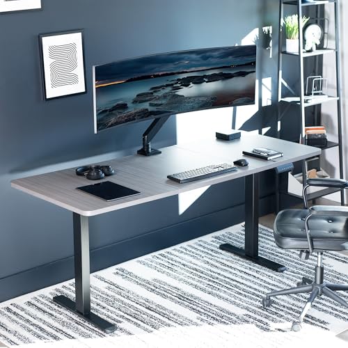 VIVO Electric Dual Motor Standing Desk Frame for 41 to 81 inch Table Tops, Frame Only, Ergonomic Standing Height Adjustable Base with Push Button Memory Controller, Black, DESK-V122EB - color: Black
