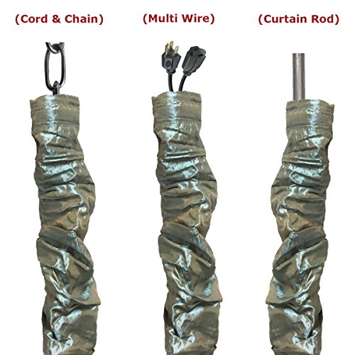 Royal Designs, Inc. Cord & Chain Cover 4 ft Silk Type Fabric, Chandelier Pendant Lighting Chain & Cable Management, Touch Fastener, Green Gold - 1 Pack - color: Green Gold, size: 1 Pack