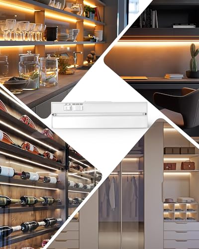 4 Pack 12" Under Cabinet Lighting Hardwired, Dimmable, 9W 600LM,3CCT - size: 12 inch