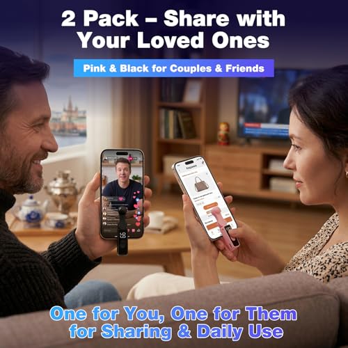 2 Pack Auto Clicker Tapper for Phone Rechargeable & 107 Adjustable Speeds