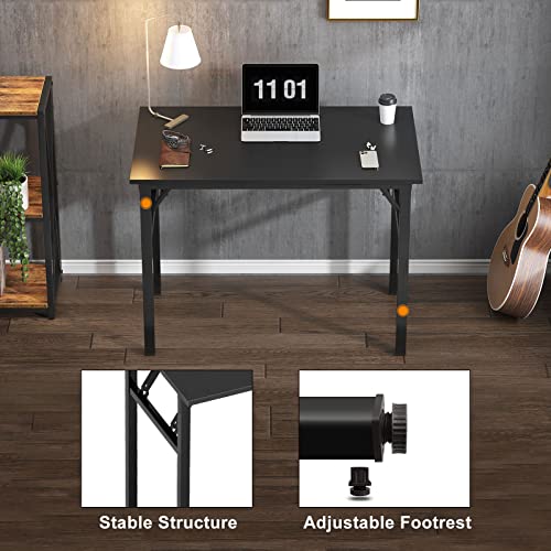 Need Small Folding Computer Desk, 31.5 Inch Writing Table, Black - color: Black, size: 31.5 inches