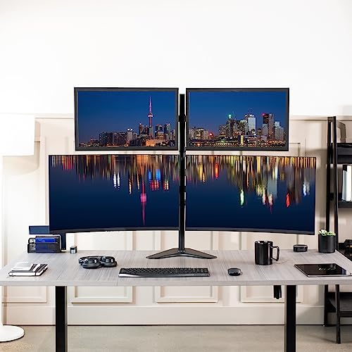 VIVO Quad 13 to 30 inch Monitor Free-Standing Mount, Fully Adjustable Desk Stand, Holds 4 Flat or Curved Display Screens, STAND-V004F - size: Quad Mount