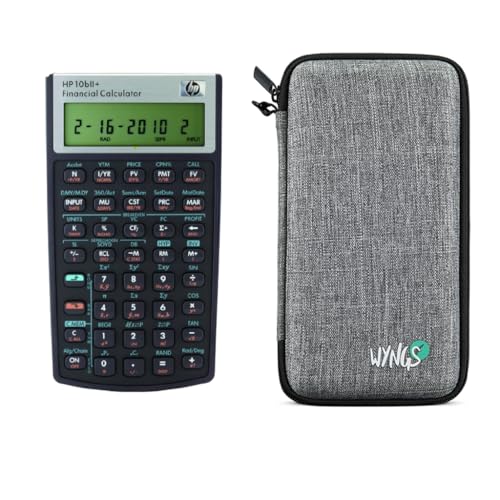 HP 10B II Plus/HP10BII+ Financial Scientific Calculator + WYNGS Protective Case Light Gray - color: light gray
