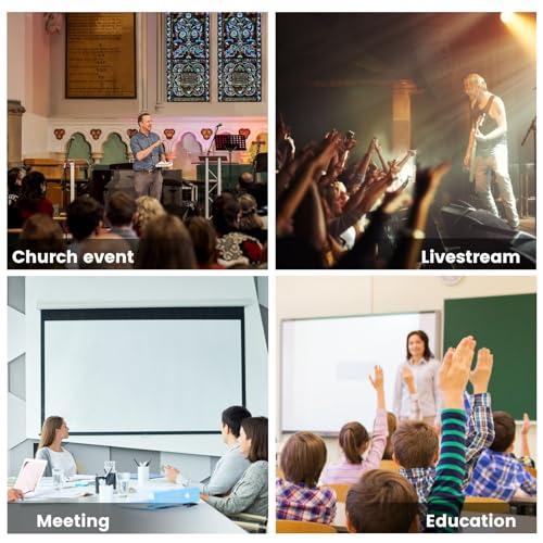 NDI PTZ Camera with AI Auto Tracking, 30X Optical Zoom, HD 1080P 60fps Conference Cameras, PoE LAN 3G-SDI/HDMI/USB3.0/IP, Professional for Live Streaming Church Wedding Education,with vMix OBS Zoom - color: Classic Black