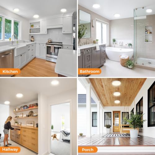 slochi 7.5inch Flush Mount Ceiling Light, 3000K/4000K/6500K - color: White, size: 7.5Inch-1Pack