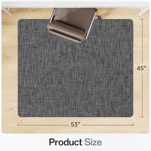 Office Chair Mat for Hardwood & Tile Floor, 45" x 53" Desk Computer Chair Mat, Anti Slip, Floor Protector Under Desk Low-Pile Office Rug for Rolling Chair, Dark Grey - color: Dark Grey, size: 45'' x 53'' Rectangle