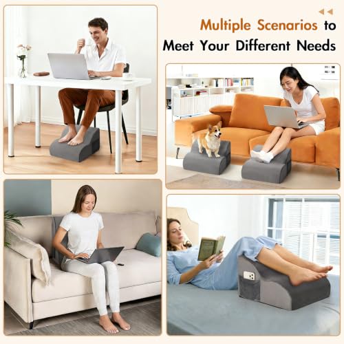 Foot Rest Under Desk,Ergonomic Foot Rest Office Comfort Foot Stool at Work - color: Grey