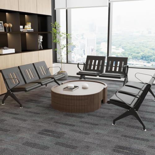 wonline Waiting Room Chair with Arms Steel Frame Reception Guest Chair - size: 1 Seat