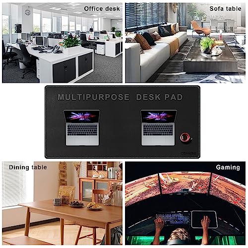 CENNBIE Leather Desk Pad Large, 55.1" x 27.5" Desk Mat Protector (Black) - color: Black, size: 25.7" x 55.1"