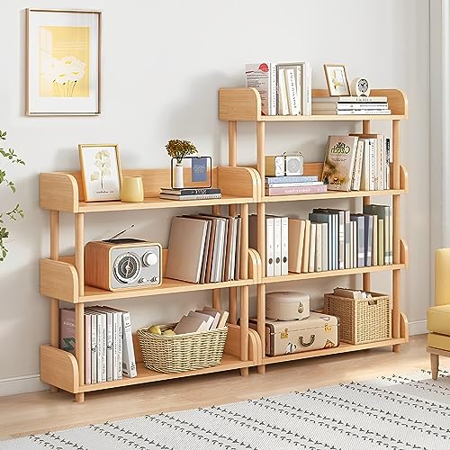 OSCHF 4-Tier Wooden Open Bookcase, Oak - color: Oak, size: 4-tier